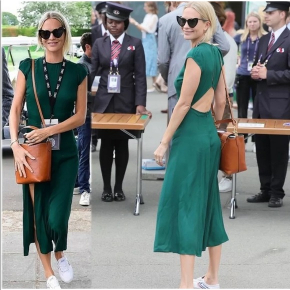 Reformation Gavin Dress  Emerald  AUTHENTIC - Picture 1 of 15